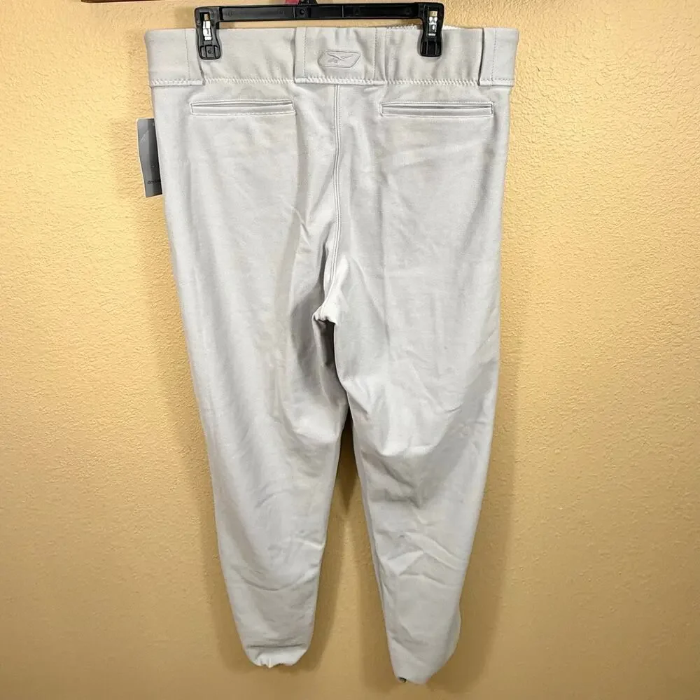 NEW Reebok Baseball Pants Gray Adult Size L 36 x 31 NWT
